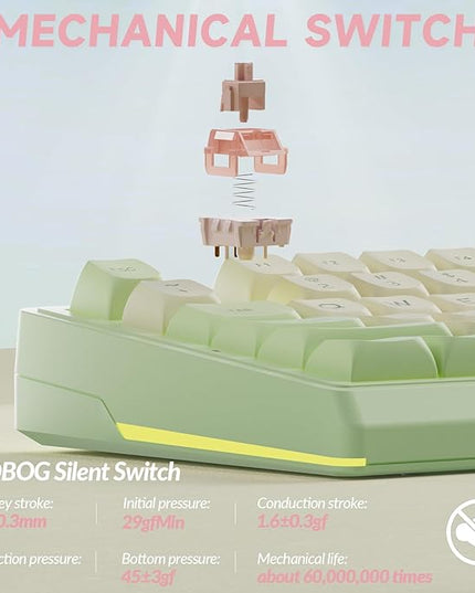 SOLAKAKA KI99 Pro Wireless Mechanical Keyboard Quiet Switch,Hot Swappable Pre-Lubed Switches Silent Keyboard with RGB Backlit,Gasket Structure Computer Gaming Keyboards(GreenWhite, Silent Switch)
