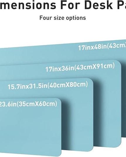 Aothia Large PU Leather Desk Pad Protector – Non-Slip Mouse Pad & Writing Mat for Office/Home, Waterproof, Easy to Clean(23.6" x 13.7", Blue Topaz)