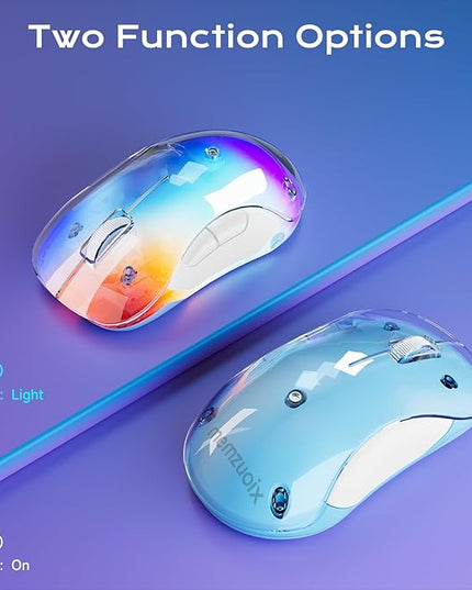 memzuoix 2.4G LED Wireless Mouse, Rechargeable Ergonomic Mouse with Detachable Cover, 1400 DPI Portable Optical Computer Mouse with USB Receiver for Laptop, PC, Desktop and MacBook, 5 Buttons-Blue