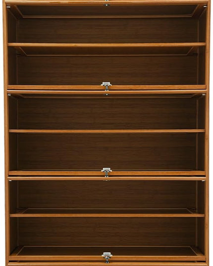 11 Tier Shoe Storage Cabinet, Bamboo Shoe Storage Cabinet Tall, Free Standing Shoe Racks Organizer with Cover, Multi Tier Vertical Shoe Rack Organizer for Entryway Office Living Room