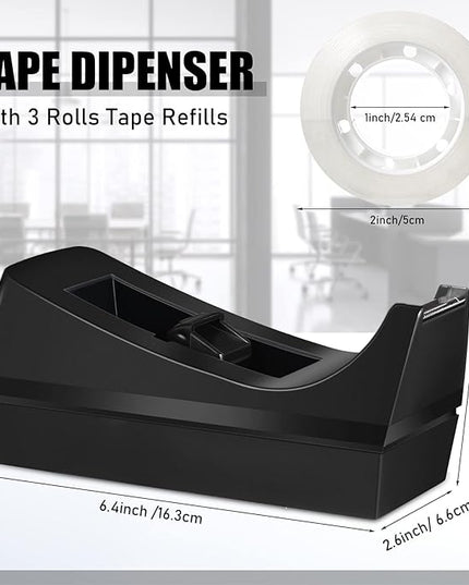 6 Pcs Tape Dispenser Staplers for Desk with Staples and White Tapes 25 Sheet Capacity School Office Stapler