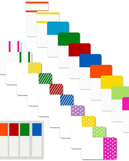 ELII Tabs 1 Inch Sticky Index Tabs,500 Pcs Book Tabs,Writable and Transparent Tabs for Notebooks Page Tabs Colored Page Markers, Tabs for Books, Notebook Tabs, Tabs for Annotating Books (Vibrant)