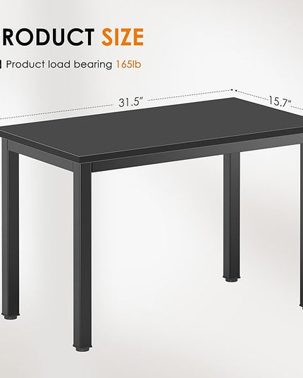 DlandHome 31.5 inches Small Computer Desk,Writing Table for Small Spaces Study Table Student Laptop Desk Black