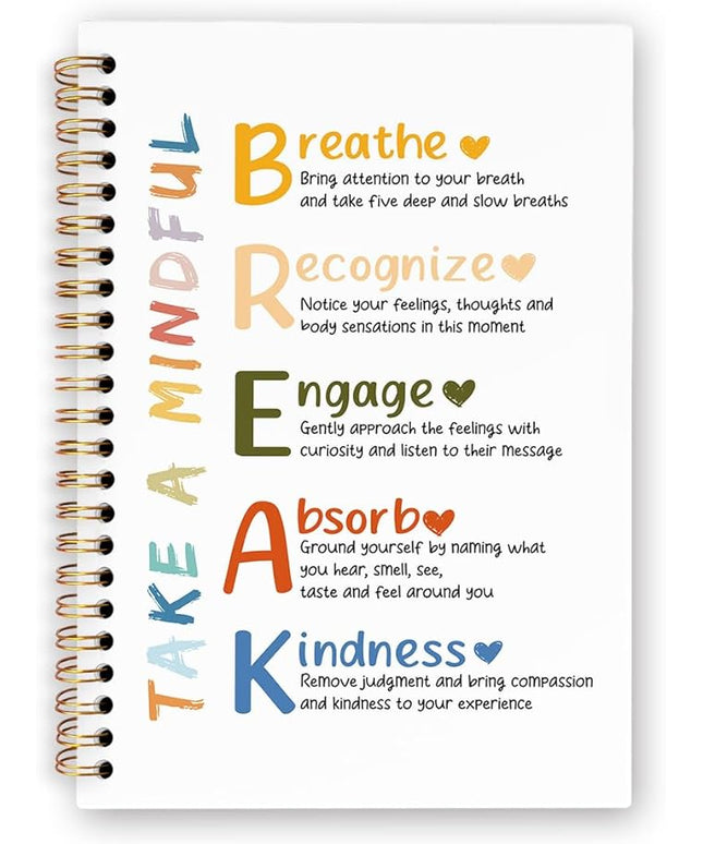 dvhdajed Mental Health Take a Mindful Break Spiral Notebook, Therapy Anxiety Relief Journaling Notebooks, Therapy Journal Notebooks for Women, Psychologist Office School Supplies Gifts, 5.5x8.3 In