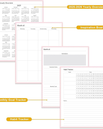Academic Planner for 2026 or Anytime – 8.5" x 11" Undated Weekly Student Planner For Homeschool, High School, College & Nursing Students, 200 Pages, Pink