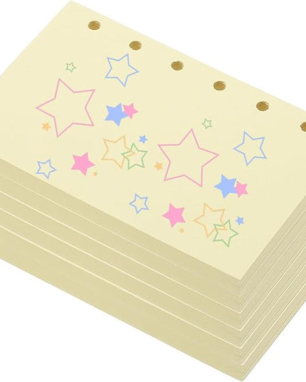 PATIKIL Colored Loose Leaf Paper, 5" x 3.2"(A7) 300 Sheets 6 Holes Punched 150GSM Blank Binder Refill Paper Supplies for Office Note Taking Teacher Planner Journal Notebook, Yellow