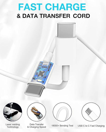 Long USB C Cable for iPhone 16 15 Charger,2Pack 20W USB C Charger Block i Phone 16 Pro Fast Charging 6FT C to C Cord Cable for iPhone 16/16 Pro/16 Plus/16 Pro Max/15/15 Plus/15 Pro Max/15 Pro/iPadPro