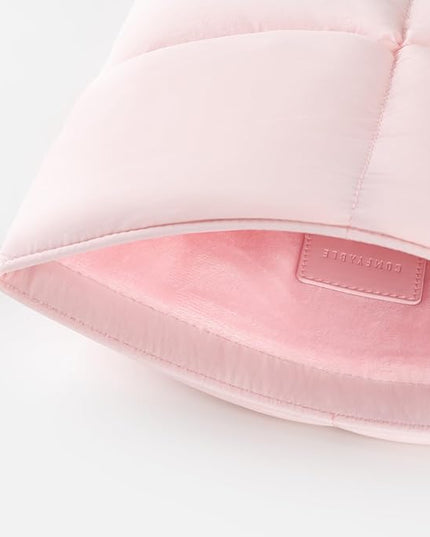 Comfyable Puffy Laptop Sleeve 13 Inch 14 Inch, Quilted Puffer Laptop Carrying Case, Pillow Case Compatible with MacBook Air M4 2025 M3 M2 M1, MacBook Pro M5 M4 Pro/Max, Light Pink