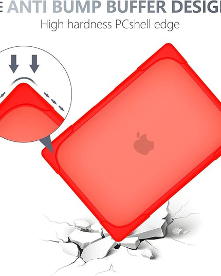 Batianda for New MacBook Air 13.6 inch Case 2025 M4 2024 2022 Release Model A3240 A2681(M2) A3113(M3), Heavy Duty Shockproof Protective Hard Shell with Fold Kickstand & Keyboard Cover, Red