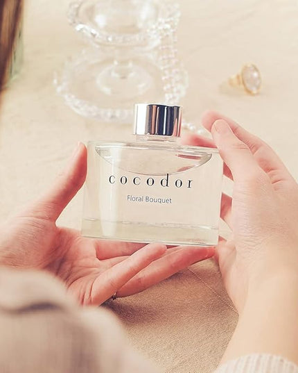 COCODOR Signature Reed Diffuser Set/Pure Cotton / 6.7oz /2 Pack/Home Fragrance Diffuser, Oil Scent Diffuser for Bathroom Shelf Decor