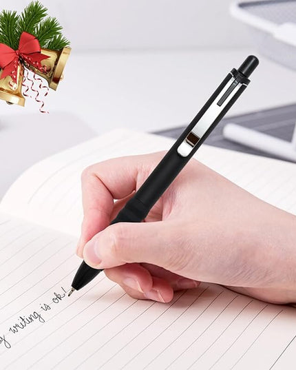 Aisibeiger Ballpoint Pens Black Ink Ball Point Pen with Super Soft Grip Medium Point 1.0mm Office Pens (Silver 12-count)