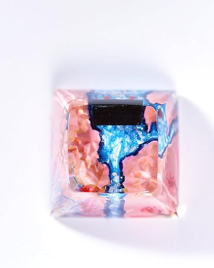 Japanese Shrine Artisan Keycap Red Torii Gate Spring Sakura Waterfall R1 SA Profile Custom 1U ESC Handmade Gaming Resin Key Cap Cherry MX Switch Compatible Mechanical Keyboard Japan Lover Gift