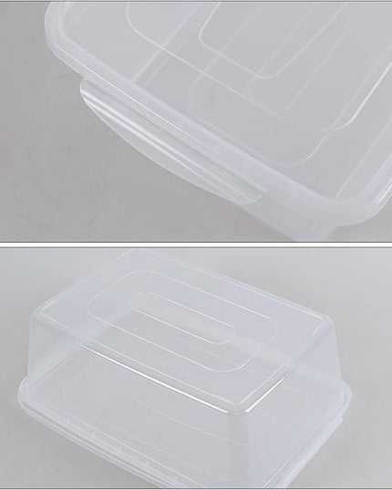 12 Packs Plastic Storage Box Clear, Storage Plastic Containers with Lid, 16 Quart