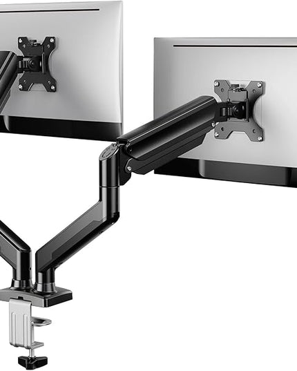 ErGear Dual Monitor Stand up to 33 inches Screen, Load-Bearing Max 22 lbs Each Arm, Adjustable Dual Monitor Mount, Sturdy Steel vesa Monitor Mount with Stable VESA 75x75 100x100mm