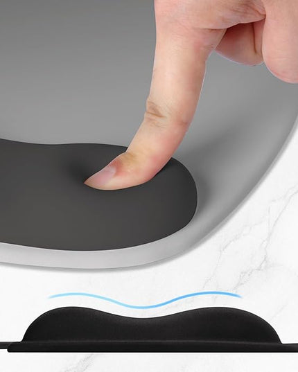 ITNRSIIET Ergonomic Mouse Pad, Cushioned Gel Wrist Rest, Non-Slip Base, Smooth Surface, Cute Multi-Color, 9.5 x 8.2 in, Gray Gradient
