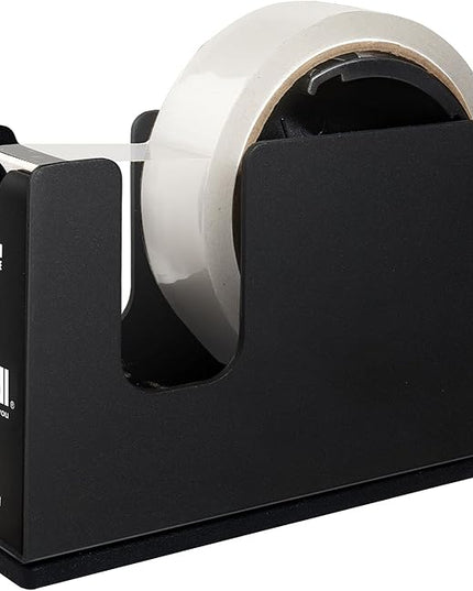 Excell EX-11125BK Dualcore Desktop Tape Dispenser (1"+3" Core) with Sturdy Metal Base, Tape Dispenser Desk for Home, Office, Shop, Retail Store and Warehouse Wrapping
