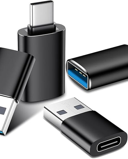 Temdan USB to USB C Adapter,Car Charger OTG Converter Compatible with MacBook Pro Air 2024,Samsung Notebook and More Type C,for iPhone 17 16 15 Air Plus Pro Max,OTG Adapters-Black