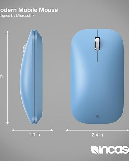 Incase Modern Mobile Mouse – Designed by Microsoft – Lightweight, Precision Navigation, Right/Left Hand Use, Scroll Wheel, BlueTrack Technology, Wireless Bluetooth for Mac/Windows/8/10/11 (Sapphire)