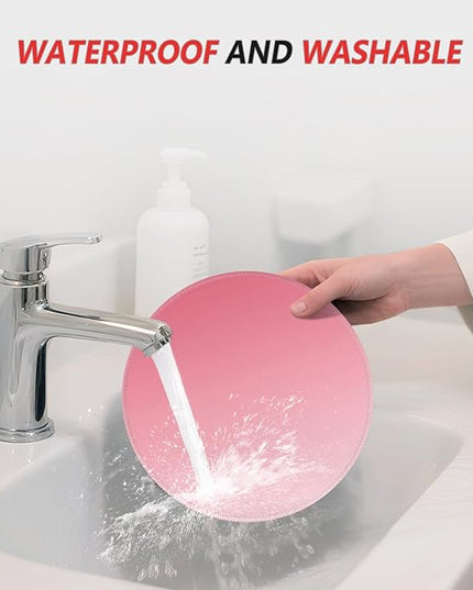 ITNRSIIET Mouse Pad Non-Slip Rubber Base Smooth Surface Stitched Edges Waterproof Durable Compatible with All Mice for Office & Gaming, Desk Accessory, Diameter 8.7 inch, Rose Gradient