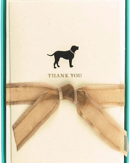 Graphique La Petite Presse Boxed Blank Thank You Cards - Black Lab with Gold Foil - Perfect Thank Yous for Gifts, Weddings, Bridal Showers, and More - Pack of 10 Cards with Envelopes (3.25 x 4.75")