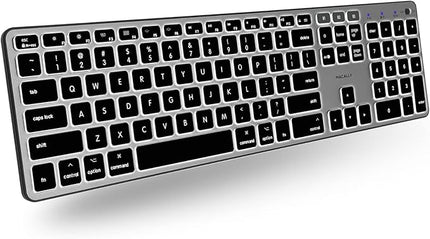 Macally Backlit Bluetooth Keyboard for Mac - Compatible Apple Keyboard Wireless - Multi-Device for MacBook Pro/Air, iMac, iMac Pro, Mac mini/Pro