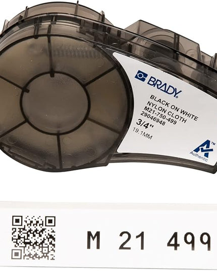 Brady Authentic (M21-750-499) Multi-Purpose Nylon Label for General ID, Wire Marking, and Lab, Black on White- Designed for M210, M210-LAB, M211, BMP21-PLUS and BMP21-LAB Printers, .75" W 16' L