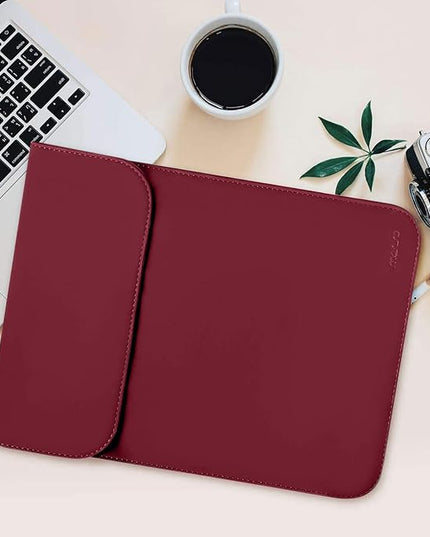 MOSISO Laptop Case 13 inch, 13 inch Laptop Sleeve Compatible with MacBook Air M4 M3 M2 M1 2025-2018 / Pro M2 M1 2025-2016, Faux Suede Leather Case with Small Bag, Wine Red