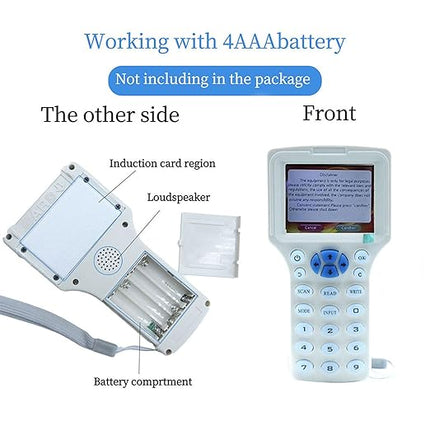 300CD RFID Reader Writer White (RFID Copier Multi-Frequency RFID Writer RFID Card Reader Smart Card Decoder with Free Software and USB for Access Control Home Security)
