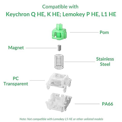 Keychron Magnetic Switches Aurora Linear - 110 PCS, 50gf, Pre-Lubed, 0.1mm Adjustable Actuation, Gateron Double-Rail Hall Effect, Compatible Replacement for HE Keyboards Only