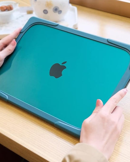 Batianda for New MacBook Air 13.6 inch Case 2025 M4 2024 2022 Release Model A3240 A2681(M2) A3113(M3), Heavy Duty Shockproof Protective Hard Shell with Fold Kickstand & Keyboard Cover, Teal