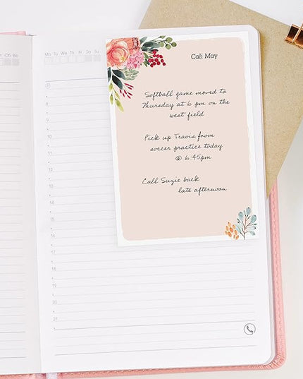 Bright Floral Personalized Sticky Note Pads / 4" x 6" Custom Sticky Notes/Set of 3 Modern Pads / 50 Sheets Per Pad