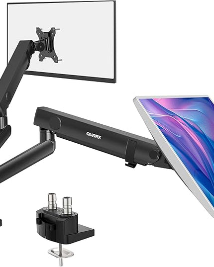 Dual Monitor Mount for Desk, Heavy Duty Dual Monitor Stand for 17 to 35 inch Ultrawide Monitors Holds 4.4 to 26.4 lbs Screen, Height Adjustable Monitor Arm for Gaming, Home, Office, VESA Mount, Black