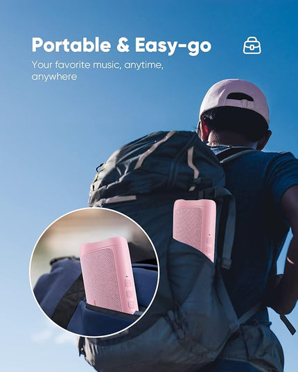 Bluetooth Speaker with HD Sound, Portable Wireless, IPX5 Waterproof, Up to 20H Playtime, TWS Pairing, BT5.3, for Home/Party/Outdoor/Beach, Electronic Gadgets, Birthday Gift (Pink)