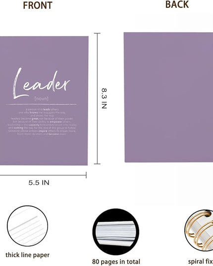OXW Purple Meeting Notebooks for Work, Leadership Gifts Office Work Notebook Journal for Writing Note Taking, Thank You Gifts for Women Men Leader Boss Mentor Manager Principal, 5.5"x8.3"