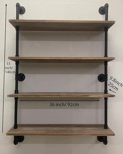 Pipe Shelves Industrial Pipe Shelving Shelves Real Wood Industrial Floating Pipe Shelves with Wood Planks 36 inch Wall Shelves Rustic Hanging Bookshelf Farmhouse Kitchen Bar Shelving