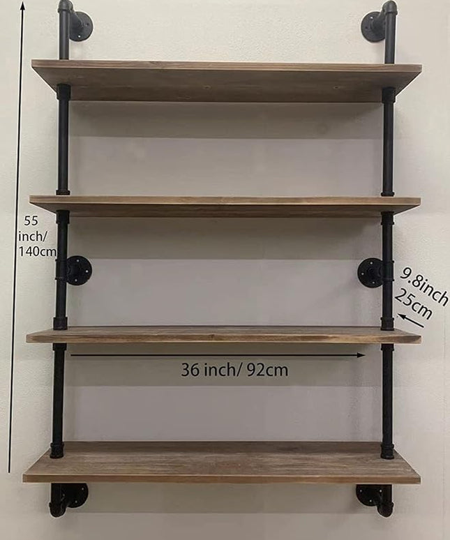 Pipe Shelves Industrial Pipe Shelving Shelves Real Wood Industrial Floating Pipe Shelves with Wood Planks 36 inch Wall Shelves Rustic Hanging Bookshelf Farmhouse Kitchen Bar Shelving