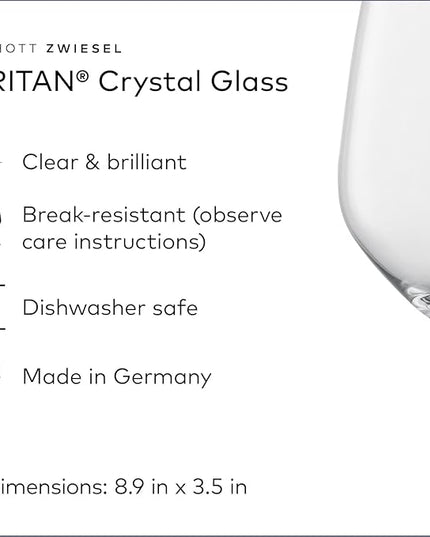 SCHOTT ZWIESEL Forté All Purpose Glass 15 Ounce (Set of 6), Drinking Glasses for Water, Beverages and Mixed Drinks, Dishwasher-Safe Tritan Crystal Glasses, Made in Germany