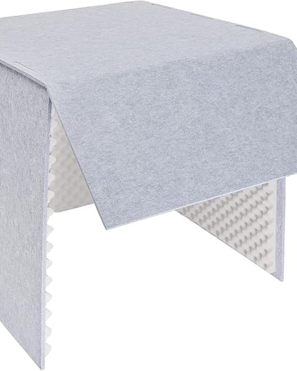 Desktop Soundproof Cover, Isolation Booth, Vocal Sound Absorbing Shield, Portable Vocal Recording Booth, Sound Proof Foam Room, Microphone Isolation Booth Cube, for Office, Home Studio (Gray)