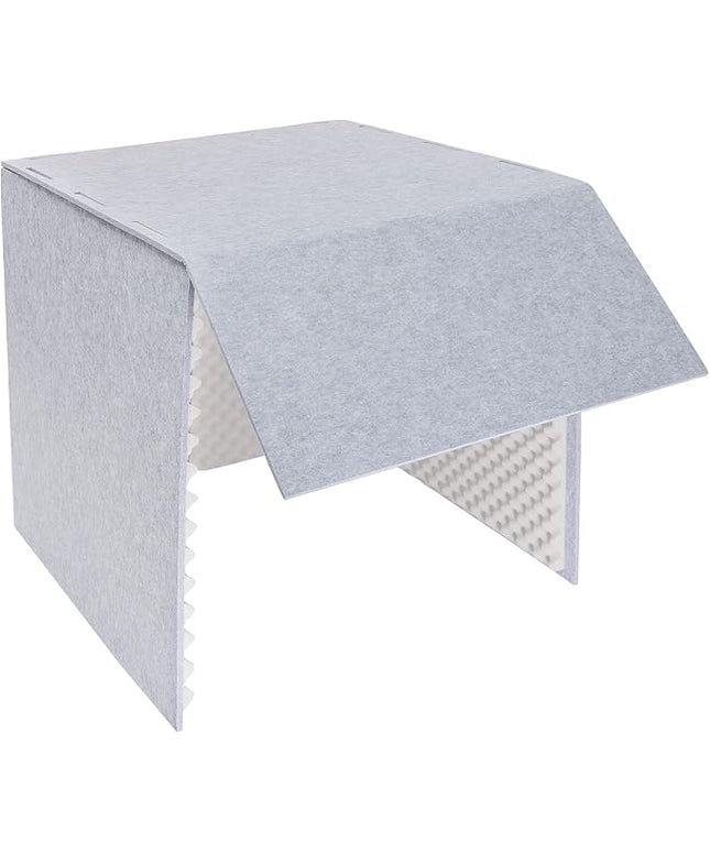Desktop Soundproof Cover, Isolation Booth, Vocal Sound Absorbing Shield, Portable Vocal Recording Booth, Sound Proof Foam Room, Microphone Isolation Booth Cube, for Office, Home Studio (Gray)