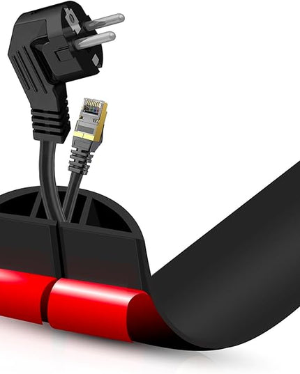 Floor Cord Cover Self Adhesive Cord Hider,3.3FT Cable Management, Extension Strip Protector for Wires, Prevent Cable Trips for Offices, Gyms, Exhibitions Cavity:0.51"(W) x 0.3"(H) Black