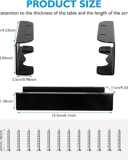Under Desk Holder for Thunderbolt 4 Dock/Thunderbolt 3 Dock and Power Cable, Under Desk Iron Storage Rack for TS4 / TS3 Plus, No Drill, Easy Install with All Hardware Included