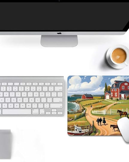 Beach House Square Mouse pad, Texture, Waterproof, Anti Slip Rubber Base, Computer Mouse pad, Laptop Mouse pad