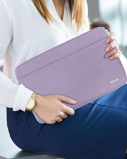 15.6 inch Laptop Sleeve Case, Shockproof Protective Notebook Case with Accessory Pocket, Briefcase Carrying Laptop Sleeve for 15.6" HP, ASUS, Dell, Lenovo, Acer -Lilac Colour