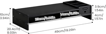 Two Tier Shelf Monitor Stand For Desk, 4.3 Inch Height Monitor Riser With Storage Organizer, Desktop Computer Riser, For Home