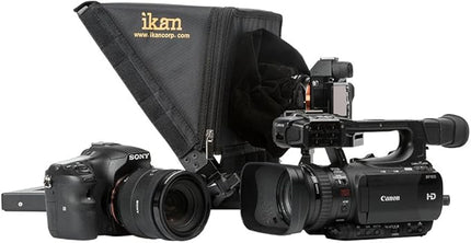 Ikan 12-inch Portable Teleprompter Kit, Adjustable Glass Frame, Easy to Assemble, Extreme Clarity (PT1200) - Black