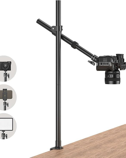 SMALLRIG Camera Desk Mount, Overhead Camera Arm Stand for Desk with 360° Ball Head,for DSLR Cameras, Cell Phones, Lights, Microphones