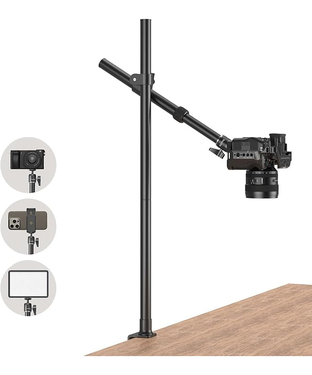 SMALLRIG Camera Desk Mount, Overhead Camera Arm Stand for Desk with 360° Ball Head,for DSLR Cameras, Cell Phones, Lights, Microphones