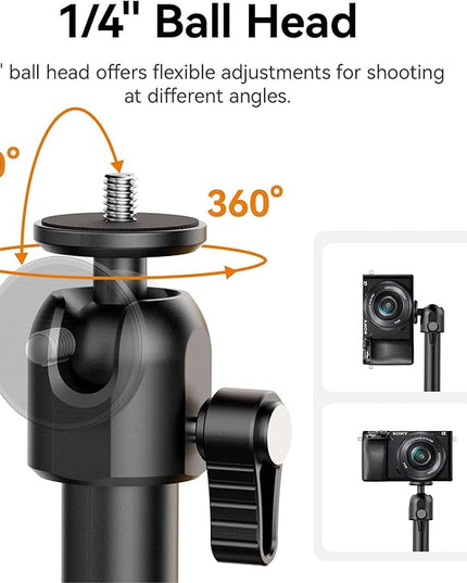 ULANZI ZJ02 Camera Desk Mount Overhead Magic Arm, 98cm/38.6inch Aluminum Adjustable Articulating Arm with 1/4" Ball Head for Cameras DSLR Lights Mount for Live Streaming/Photo Video Shooting