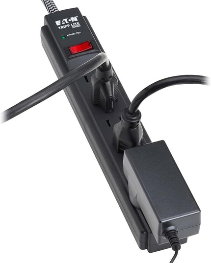 Eaton Tripp Lite Series 6-Outlet Surge Protector Power Strip, Flat Plug 20ft Braided Extension Cord, 1200 Joules, 15A Circuit Breaker, Lifetime Manufacturer's Warranty & $10,000 Insurance (TLP620DB)