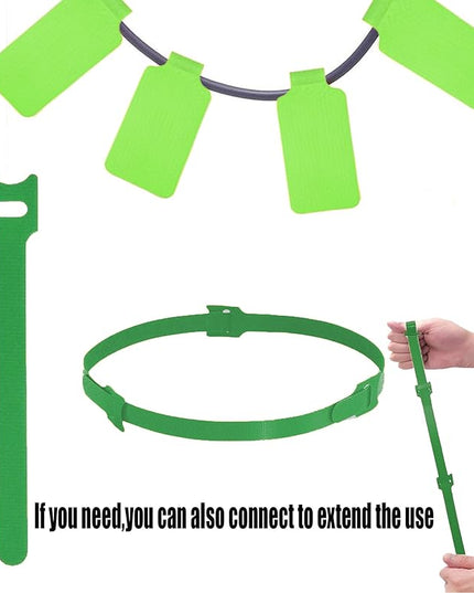 Cable Labels & Reusable Hook and Loop Fastening Ties Set - 30 Pcs Cord or Wire Labels & 30 PiecesCable Tags for Electronics, Home & Office Cord Management (Green and Green)